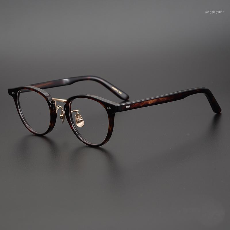 

Fashion Sunglasses Frames Japanese Vintage Circle Optical Acetate Glasses Frame For Men Women's Round Prescription Eyeglasses 2021 Retr