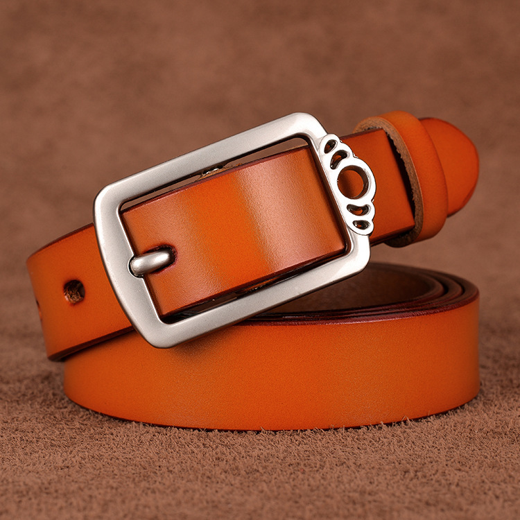 

2020 Pin buckle fashion cowhide belt casual simple ladies belt trousers fashion brand designer high quality belt, Black