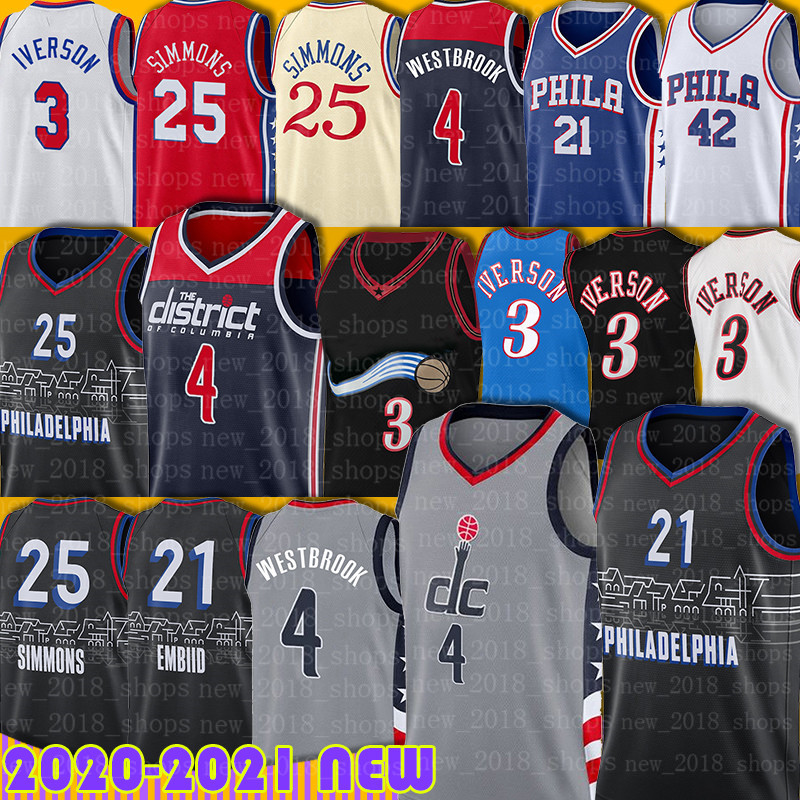 

Simmons Ben 25 Russell 4 Joel Westbrook Jersey 21 Embiid Allen 3 Iverson Bradley 3 Beal Basketball Horford Erving Julius Jerseys Men Youth, Fugu jersey