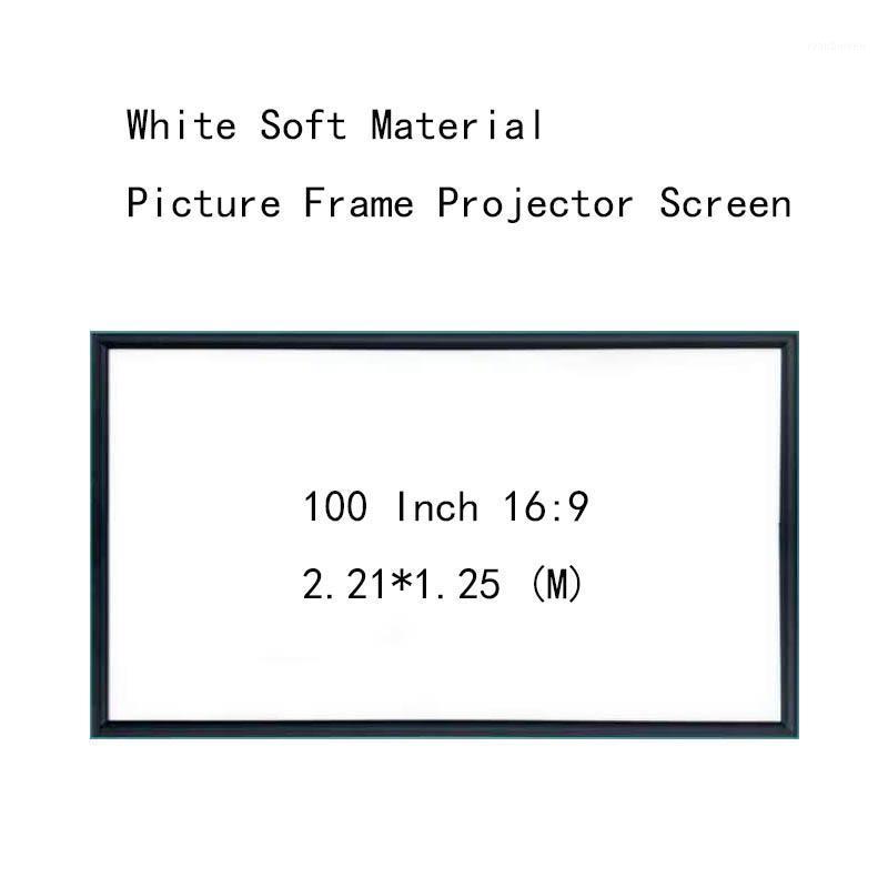 

Thinyou Wall Mounted Projection Screen 100inch 16:9 Picture frame HD projector screen White Soft Material Ultra narrow 1CM frame1