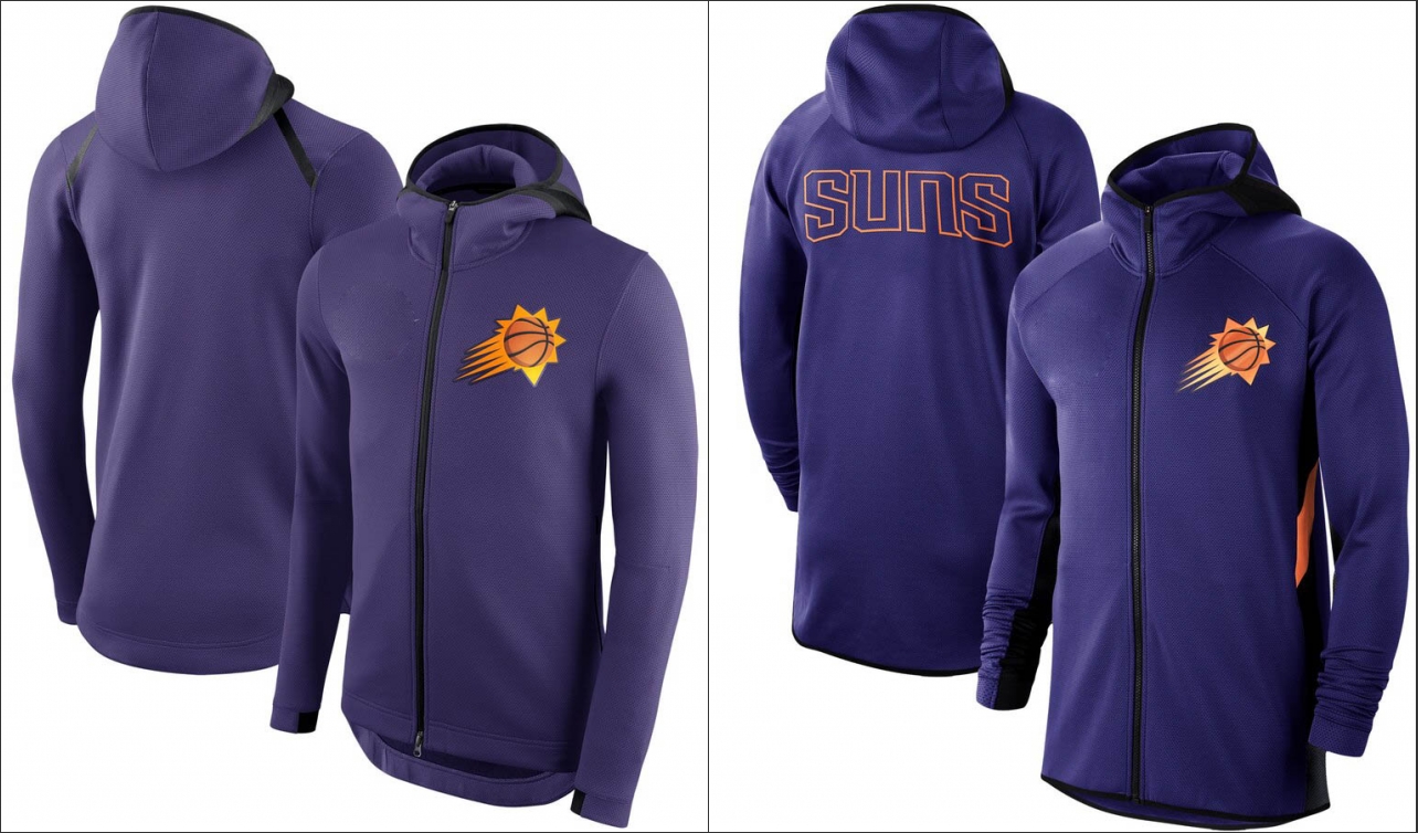 

Phoenix Suns Men Training Sweatshirt Authentic Showtime Therma Flex Performance Full-Zip Hoodie, Black