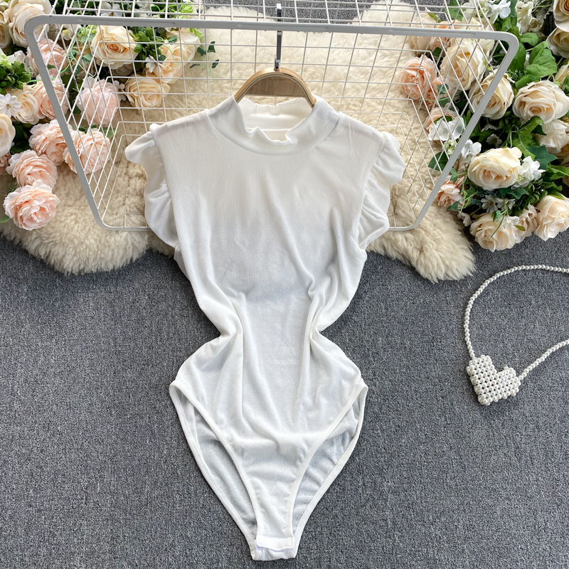 

2021 New Singiny women will see solid jumpsuit body fashion thin neck bodysuits tops ZOA2, White
