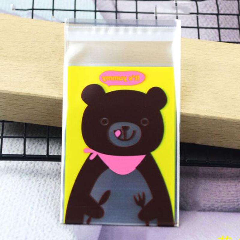 

100pcs Kraft Paper Bags Candy Pack Bear Cookies Bag Print Cartoon Gift Bag Wedding Birthday Favor Party Wrapping Supplies