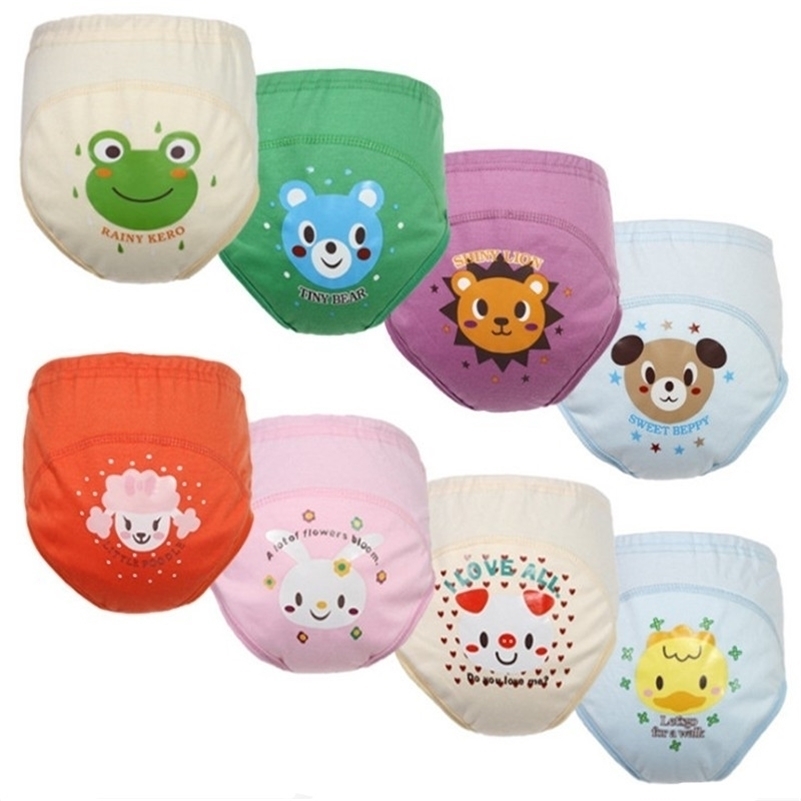 

4Pcs Baby Diapers Reusable Nappies 4 Layers Cloth Diaper Nappy Washable Toddler Girl Boys Waterproof Cotton Potty Training Pants 201117, Same with picture