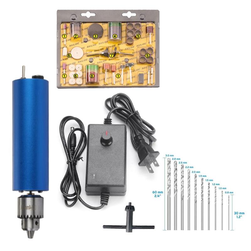 

Handheld Multifunctional Electric Drill Mini Electric Grinder Woodworking Drill US Plug Tool Kit Tungsten Steel Carbide