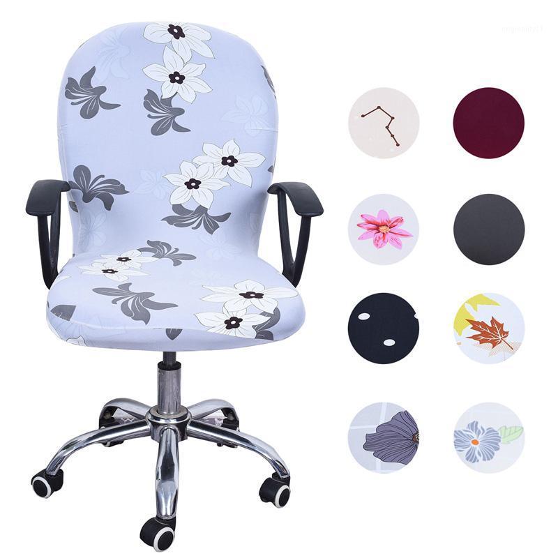 

Spandex Computer Chair Cover Stretch Armchair Cover Rotating Seat Covers Slipcovers Floral Chair Slipcover for Meeting Room1