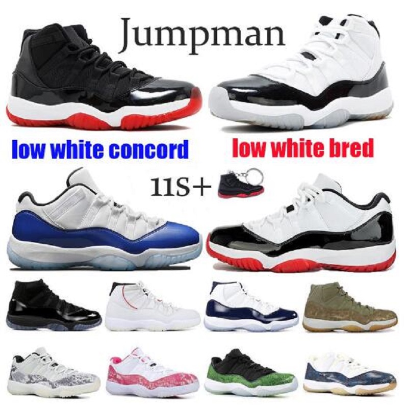 

New 11 11s Low White Concord Bred shoes basketball men Jumpman Concord 45 Space Jam Cap and Gown mens basketball shoes Sneakers Sport Shoes, Color 10