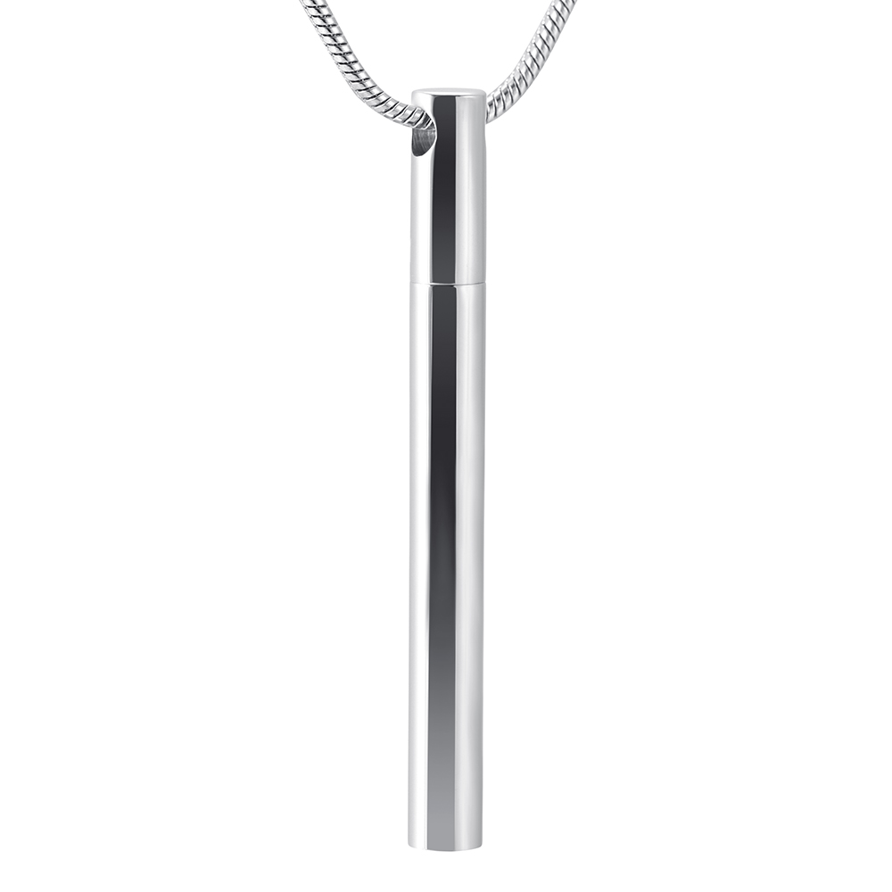 

LKJ9843-1 Top Polishing High Quality Mini Bar Tube Shape Women Accessories Jewelry Cremation Necklace to Hold Ashes Keepsake