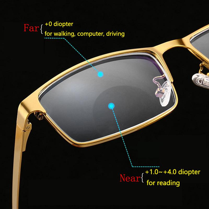 

Sunglasses Bifocal Reading Glasses Men Women Anti-Blue Ray Presbyopia Eyeglasses Diopter +150 200 250 Pochromic Fast Light Response