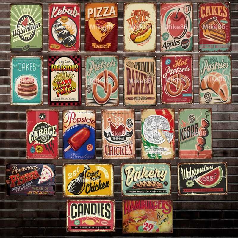 

Chicken Bakery ice lolly France Fried Tin Sign Vintage Store Retro Painting Food Poster Art 20*30 CM