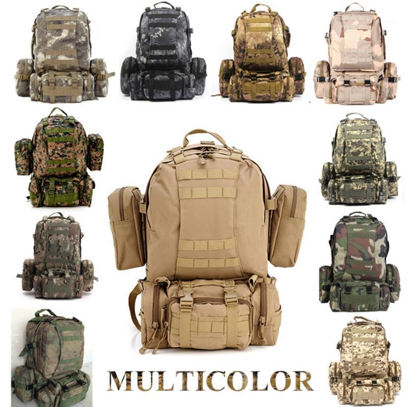 

Solid Nylon wearproof Outdoor 60L Sport Climbing Camping Hiking combined Trekking Molle travel Bags Tactical Backpack1, Black