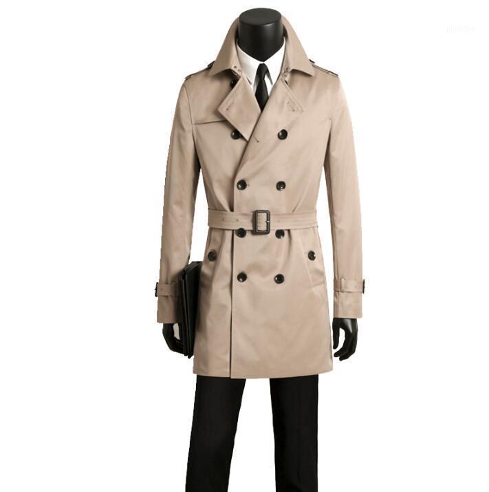 

Mens trench coats man beige coat men double breasted clothes slim fit overcoat long sleeve spring autumn new designer  - 9XL1