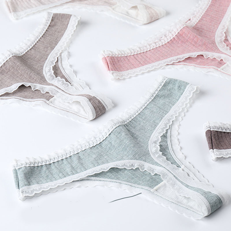 

Women G-String Intimates Underpants Solid Sexy G-string Cotton Panties Low Rise Underwear Girl Briefs Lingerie Lace Hot, Pink