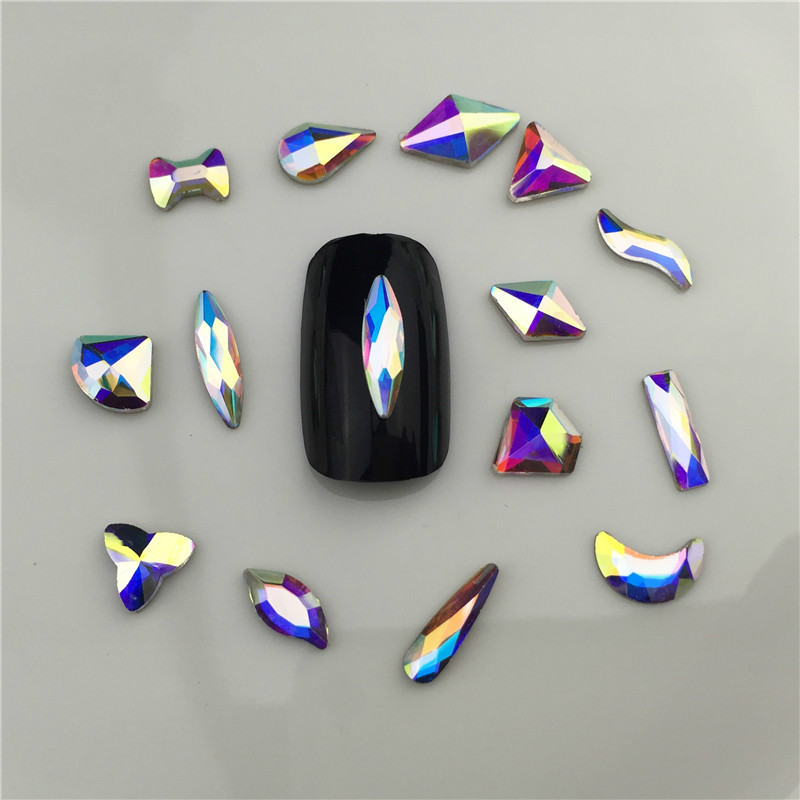 

1pcs Crystals Nail Diamond Stone Strass AB Glass Rhinestones For 3D Nails Art Decorations Supplies Jewelry QB217-246A