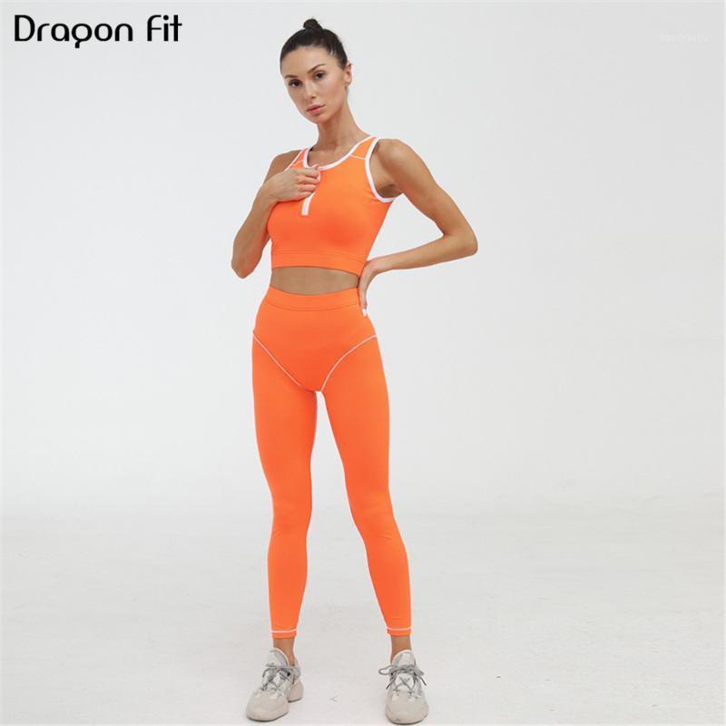 

Dragon Fit Yoga 2 Piece Set Women Sports Bras Leggings Patchwork Workout Clothes For Women Fitness Clothing Active Wear1, Black