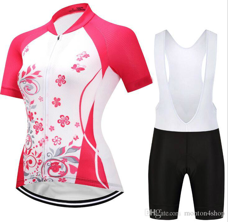 

Flower Summer Women MTB Bike Cycling Clothing Breathable Mountian Bicycle Clothes Ropa Ciclismo Quick-Dry Cycling Jersey Sets, Black;red