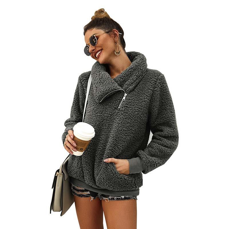 

2019 Winter Hoodie Sweatshirt Women Cotton Autumn Women Hoodies Hoody Ladies Plush Sweatshirts Warm Thick Sweatshirt Female, Khaki