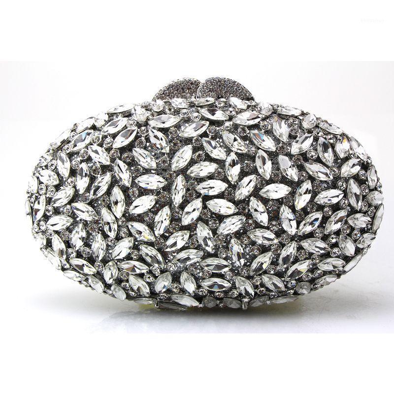 

Ladies Silver Crystal Evening bags Clutch Bag Rhinestones Bridal Wedding Clutches Purse Diamond Women Party Mini Bag1, Color same picture