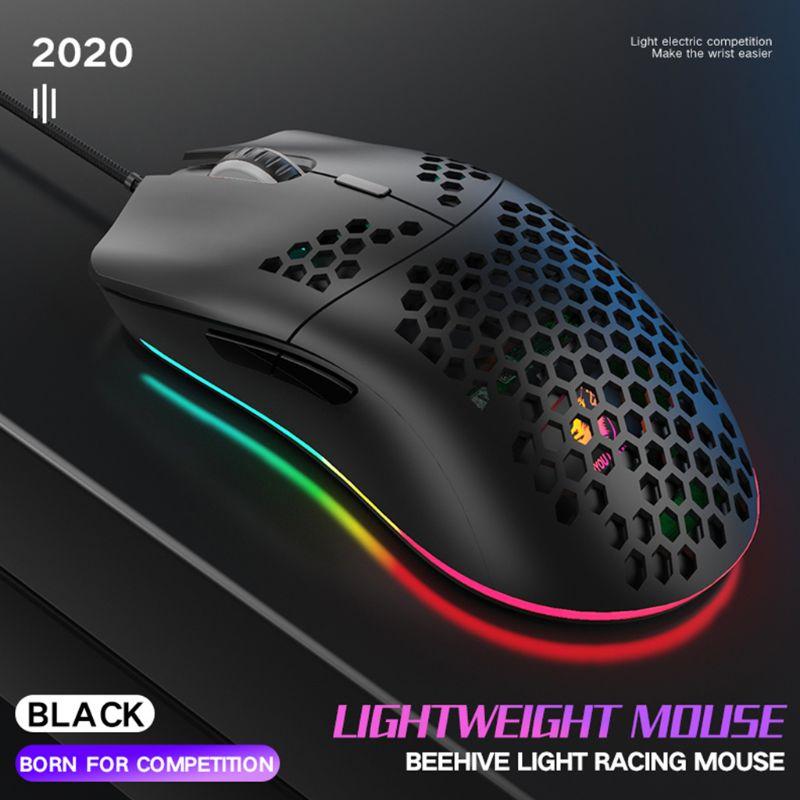 

M6 Hollow Honeycomb Pattern Game Mouse Lightweight RGB Wired Gaming Mice 12000DPI for Game Lovers High Quality and Brand New