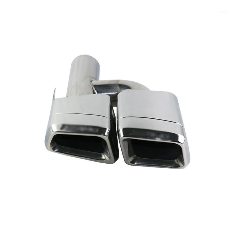 

1set(2pcs) Stainless Steel Car Exhaust Pipe Double Slant Rolled Tailpipes H type Tails Tip E631