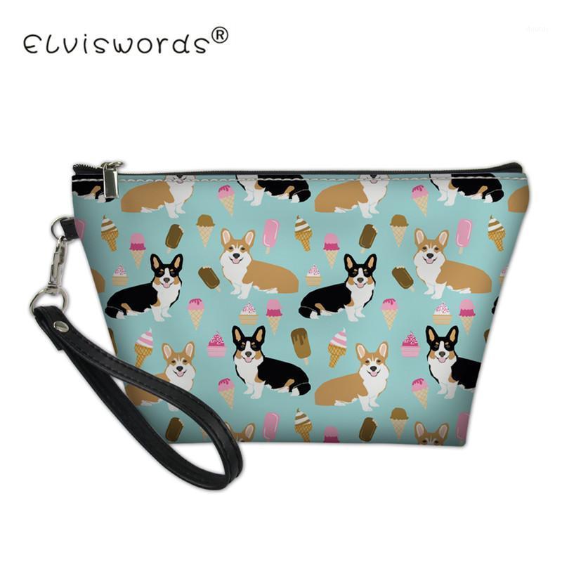 

ELVISWORDS Women Cosmetic Case Corgis Pattern Portable Pouches Bag Wash Travel Organizer Makeup Vanity Make Up Wash Storage bags1, Zjz576z8
