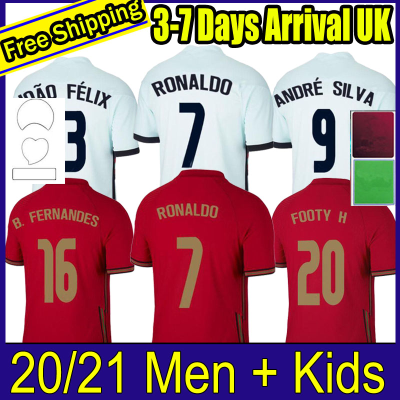 

2020 Portogallo Pre Match Black Training Fernandes 2021 Soccer jerseys 20 21 André Silva Joao Felix PEPE polo Football Shirts kits set, Home