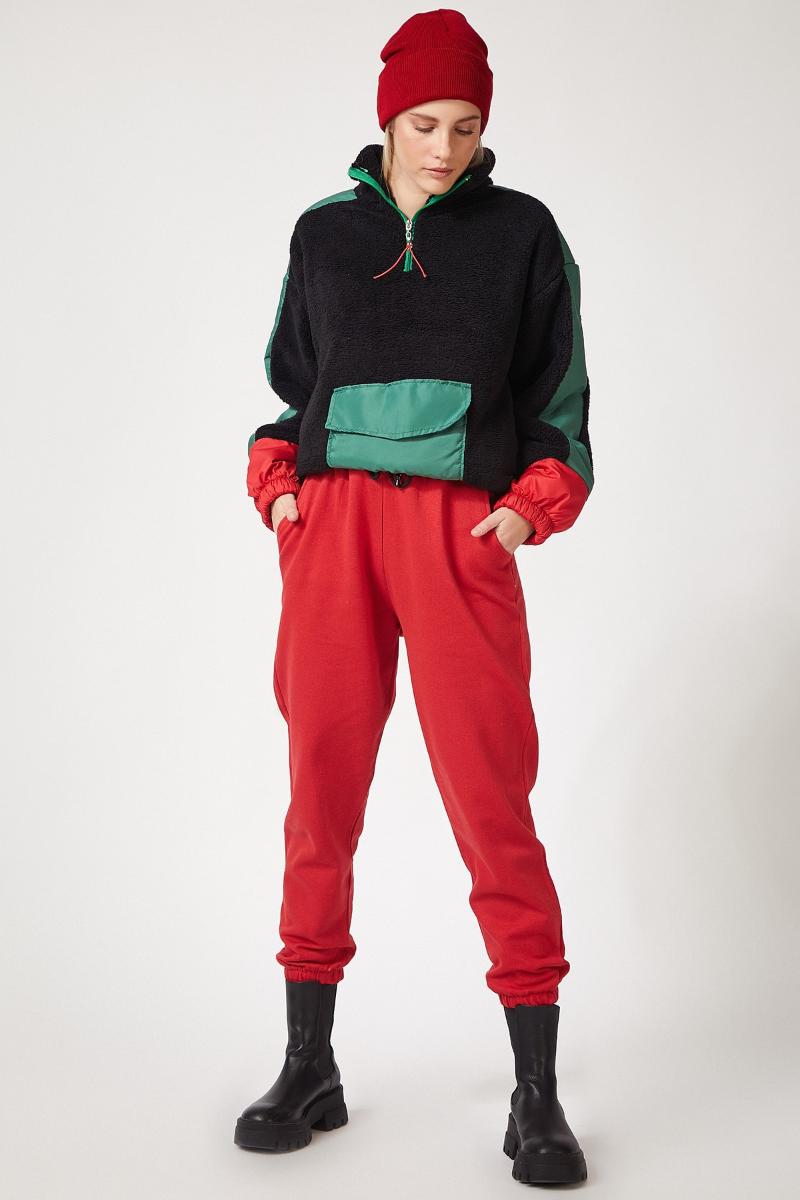 

Happiness ist. Women Hand Pockets Basic Sweatpants TU00004, Red