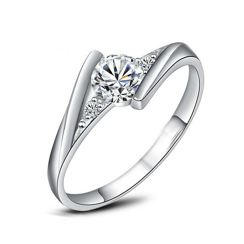 

925 Sterling Silver Rings New High Qulity White Gold Plated Clear CZ Zircon Rings For Women Wedding Jewelry Gifts Free shipping