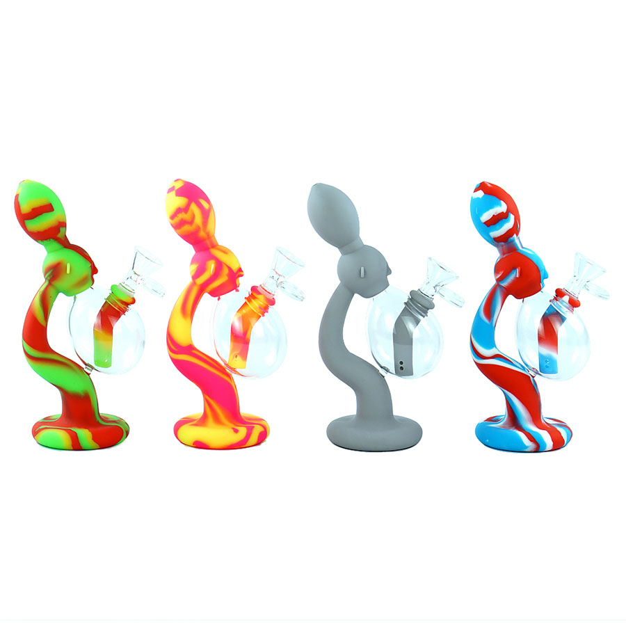 

7.8 inch alien Smoking pipe Chill bong Dab Rig Glass Bongs Recycler Pipes Oil Rigs bubbler with glass bowl heat resistant