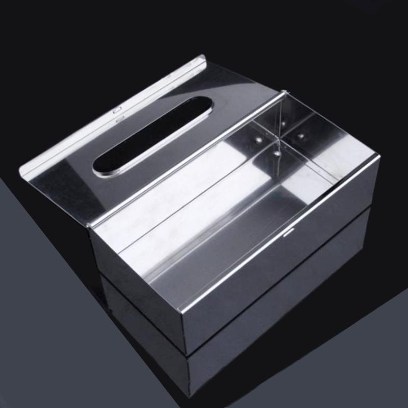 

Office Storage Cover Elegant Stainless Steel Square Home Hotel Towel Tissue Box Bedroom Car Napkin Holder Paper Container