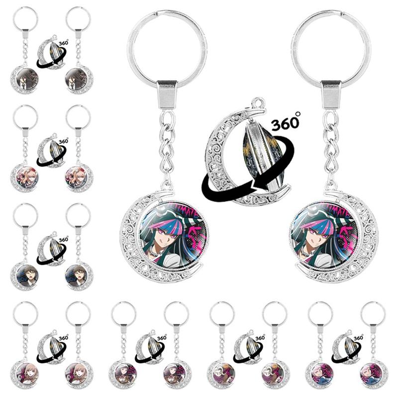 

Keychains Anime Danganronpa Creative Double-sided Rotating Moon Pendant Keychain Accessories Gift