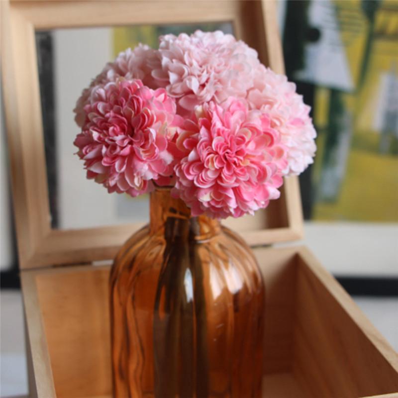 

6 Flower Heads Artificial Flowers Floral Bouquet Garden Party Decor For Home Living Room Wedding Decoration, Lightpurple