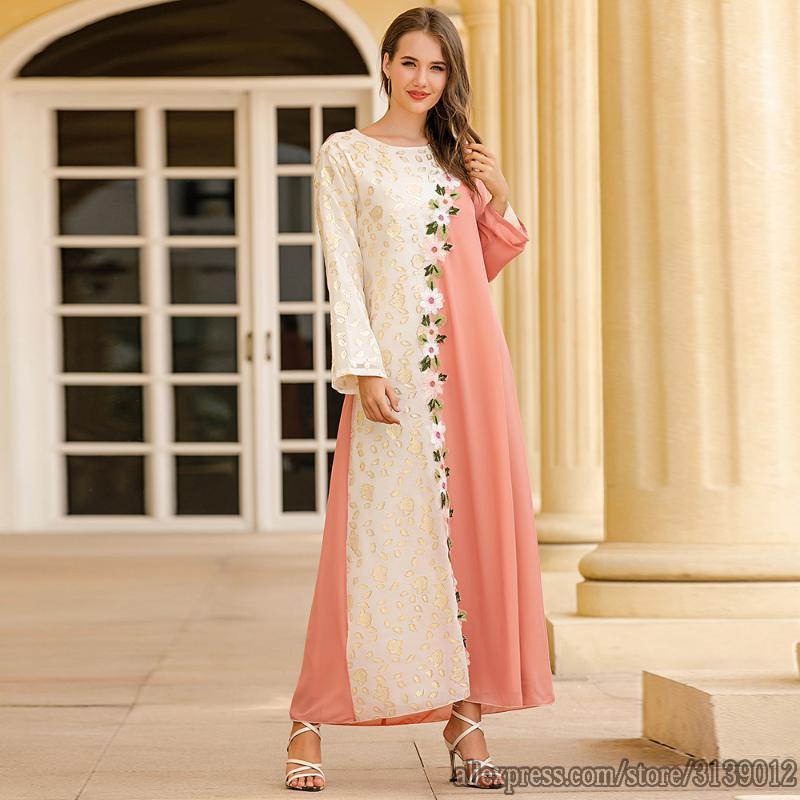 

Pink Vestidos Abaya Dubai Turkey Hijab Muslim Fashion Dress Islam Abayas African Dresses For Women Caftan Kaftan Robe Sukienki