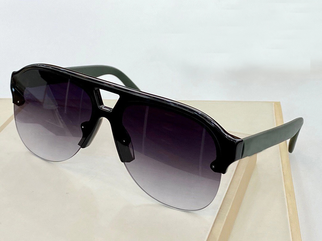 

Men 0170 Black/Green frame Pilot Sunglasses Grey Shaded 59mm Half Frame Sunglasses Shdes UV Protection with box, White;black