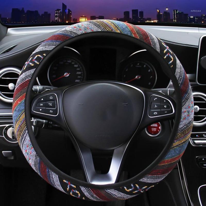 

Car Steering Wheel Cover Car Auto Steering Covers Decoration Accessories Linen Universal1