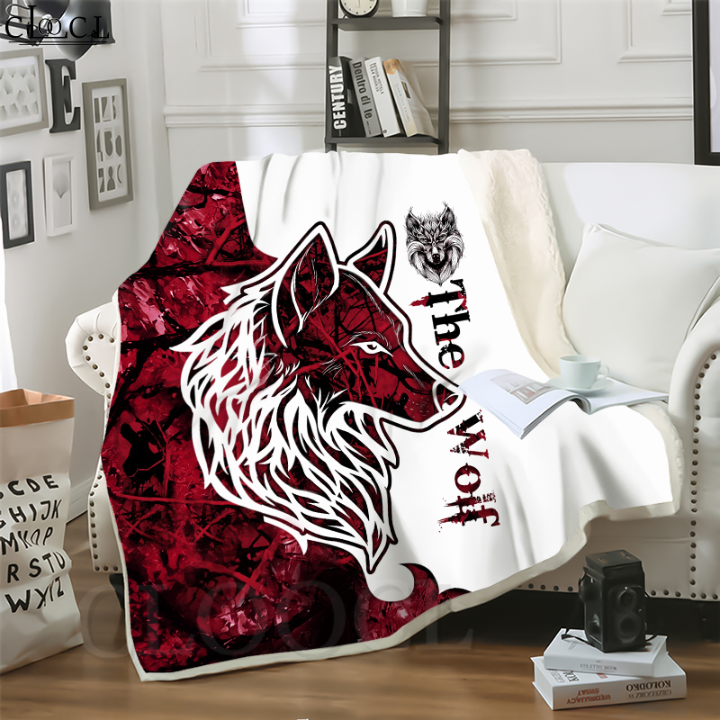 

CLOOCL Animal Viking Totem The Wolf 3D Print Harajuku Air Conditioning Blanket Sofa Teens Bedding Throw Blankets Plush Quilt