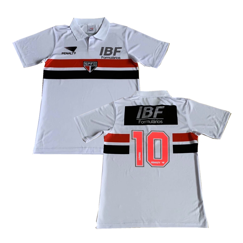 

1991 Sao Paulo retro soccer jersey 91 Rai Müller Cafu Leonardo vintage classic football shirt, Home jersey