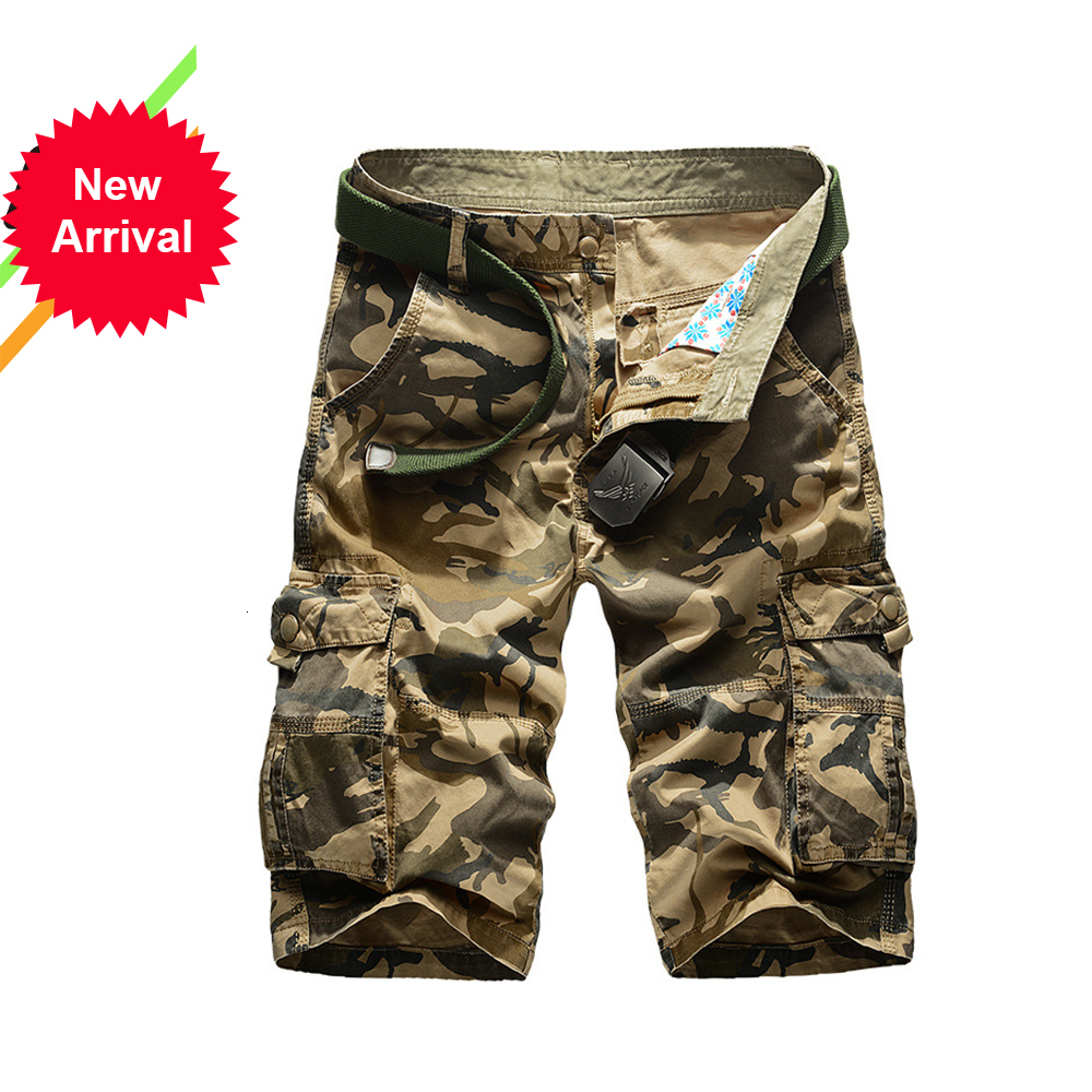 

2021 New Men's Green Shorts Men Cotton Summer Casual Camouflage Tactical Short Pants Plus Size Trousers Vq56, Khaki
