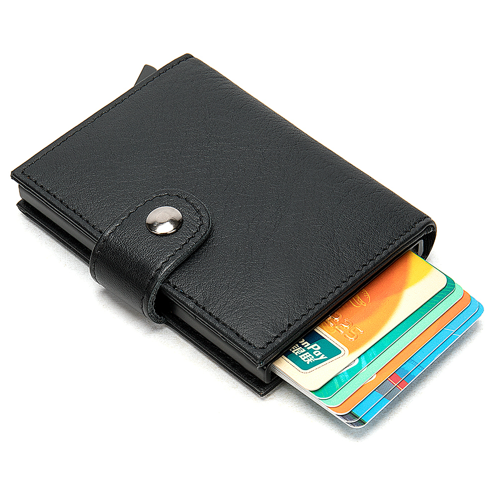 2020 de Haut Hommes Mini Portefeuille Mini Business Grant Véritable Titulaire de la carte d'étui en cuir véritable Aluminium Aluminium Siri