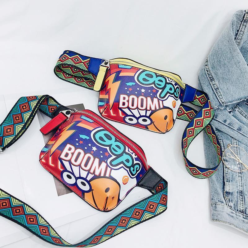 

2020 New Style Spray-Print Color Couple's Fanny Pack Single-Shoulder Crossbody Bag Multi-Purpose Backpack1, Blue