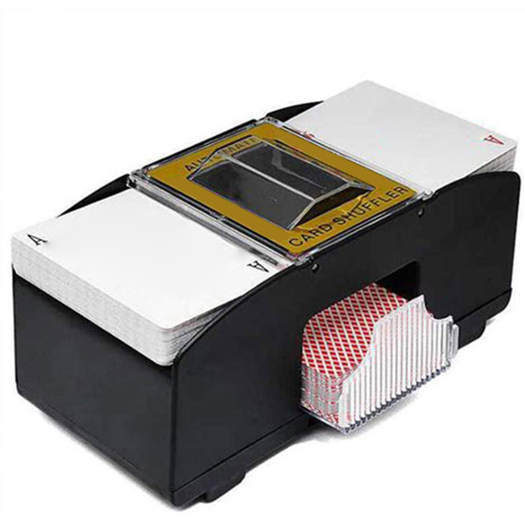 

Automatic Poker Card Shuffler Wooden Electric Poker Card Shuffling Machine Automatic Battery Operated Playing Cards Shuffling LJ200812, Sky blue