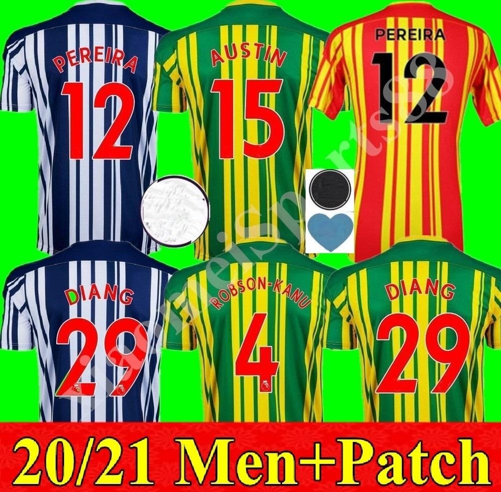 

20 21 WEST BROMWICH ALBION home soccer jersey 2020 2021 away football shirt kit camiseta de futbol WEST BROM MEN Robson-Kanu uniform