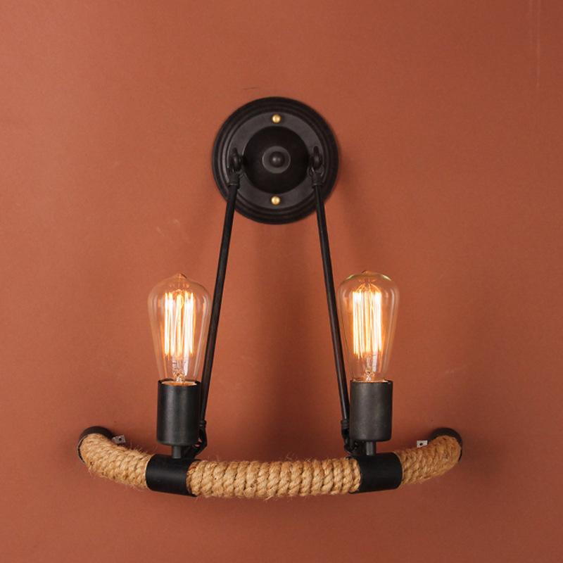 

Industrial style Loft American country Iron Retro rope Wall lamps Vintage Industrial Lighting Pendant Lights 110-240v