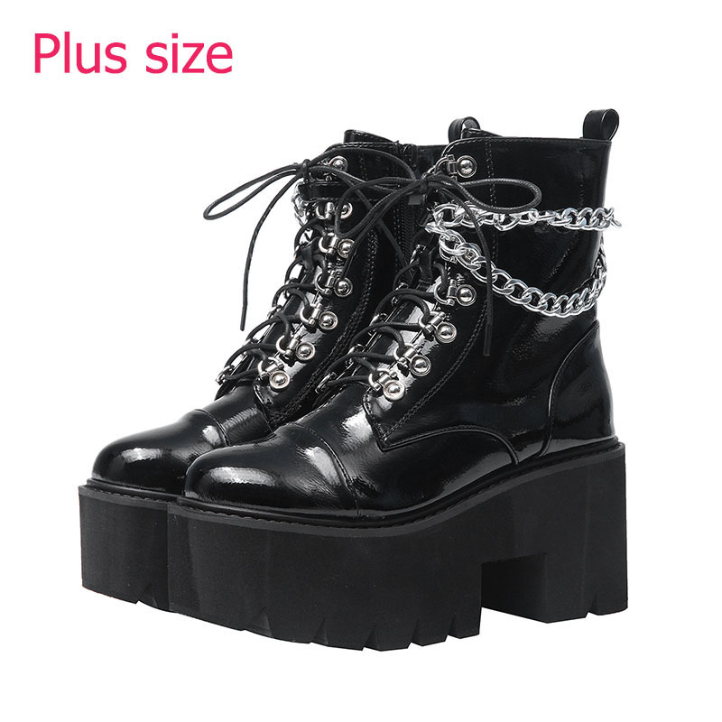

Demonia lace up platform High Heel ankle for women shoes female autumn motorcycle Boots black booties 201127