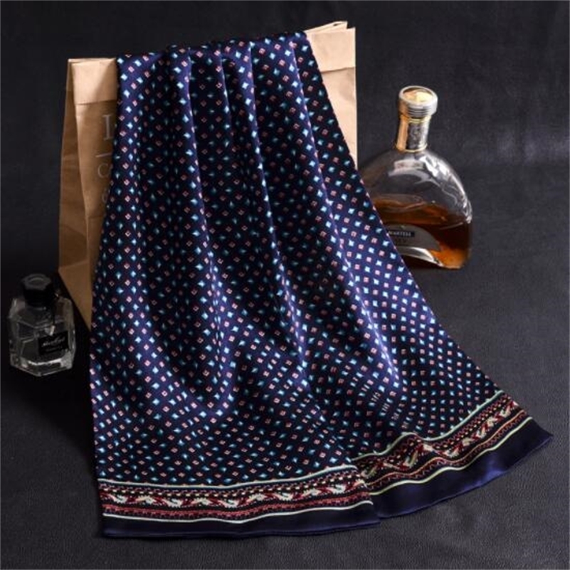 

Free Shipping 28x160cm Men Long Printed Design 100% Pure Silk Scarf Neck Scarves 201018