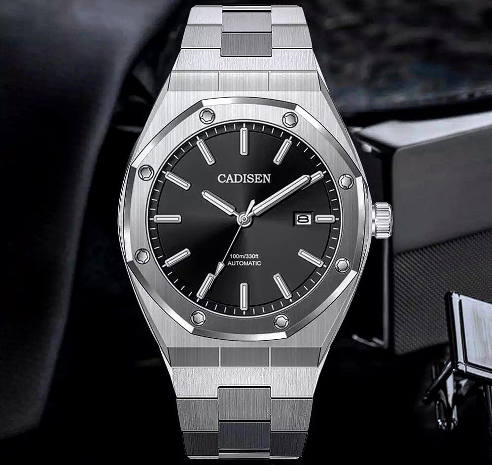 

Automatic Men's Watches CADISEN DESIGN Stainless Steel Business Mechanical Watch Top Brand Luxury Fashion Watches For Men 2020 LJ201125, Slivery;brown