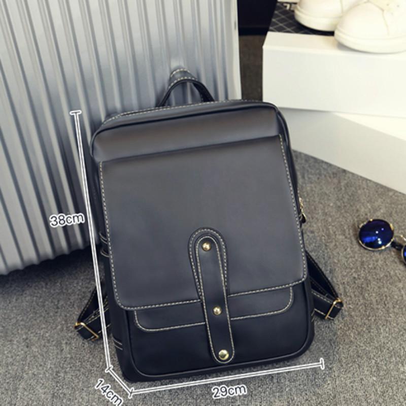 

New Pu Leather Backpack Female Soft Fashion Bags for Women 2021 Luxury Designer Backpacks for School Teenagers Girls Y31, Black