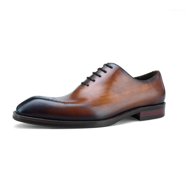 

Luxury Oxford Men's Dress Shoes Hand Polishing Genuine Leather Lace Up Pointed Toe Wedding Business Men Formal Shoes Men D341, Black