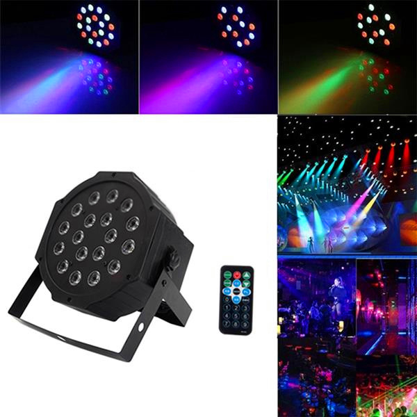 

Hot selling 24W 18-RGB LED Auto / Voice Control DMX512 High Brightness Mini Stage Lamps (AC 100-240V) Black *4 Moving Head Lights