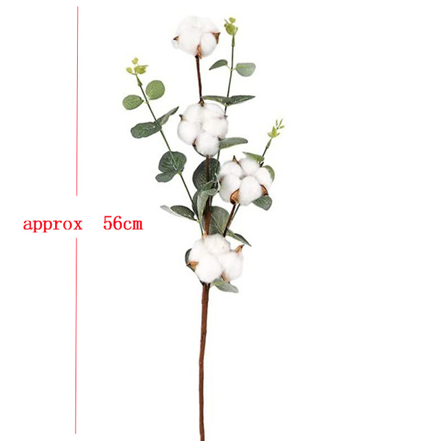 

2020 NEW Naturally Dried Cotton Flowers Artificial Plants Floral Branch for Wedding Party Decoration Fake Flowers Home Artificial Decor
